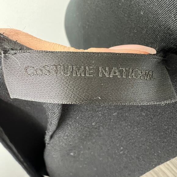 Costume National Black Mixed Media 44 Panel Top Suede/ Crew Neck Sleeveless - Picture 8 of 10